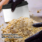 Bench Scraper,Dough Scraper,Premium Stainless Steel Dough Cutter with Measuring Scale,Multi- Purpose Food Scraper for Pastry,Cake,Pizza,Bread,Cooking