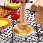 Wooden Tart Tamper Set, Double Side Pie Pastry Dough Tamper, Egg Tart Pan Mold DIY Cake Pastry Baking Tool for Mini Egg Tart, Cheesecakes, Pasta and Dessert Baking (3 Pieces)