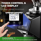 Commercial Coffee Grinder Electric Flat Burr Coffee Bean Grinder with 19 Settings Touch Screen Espresso Machine with Large 35oz Hopper, Black