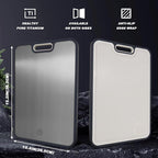 Titanium Cutting Boards for Kitchen, Pure Titanium Metal & Wheat Straw 2 Sided Healthiest Chopping Board, Dishwasher Safe Easy to Clean Large Size 16”×11”
