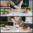 Double-Sided Food-Grade Kitchen Cutting Board,Stainless Steel Cutting Board, Non-Toxic & Non-Slip, Dishwasher Safe, Ideal for Indoor, Outdoor, Camping & BBQ Parties, L 15.4" * 11"
