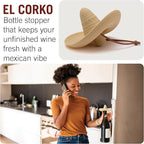 Elcorko Silicone Wine Stopper with Sombrero Design, Keeps Wine Fresh - Pack of 3