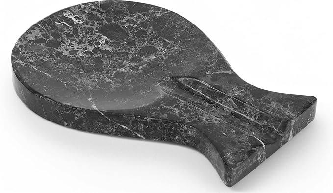 Radicaln Marble Spoon Rest 8" Inches Black Handmade Spoon Holder For Kitchen Utensils, Ideal Cooking utensils, Spoon Rest For Stove Top