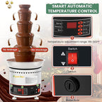 Chocolate Fountains Commercial 5 Tiers 9Lbs Large Chocolate Waterfall Machine Stainless Steel Hot Cheese Fondue Tower Easy Assembly Perfect for Candy BBQ Sauce Ranch Liqueurs Digital-control