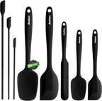 Anaeat Heat Resistant Silicone Spatula Set of 8 - Seamless One-Pieces Design, Non-Stick Rubber Spatulas & Mini Kitchen Scraper Flexible for Non-stick Cookware - Easy Baking, Cooking, Scraping & Mixing