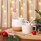 Jinei 120 Pcs Christmas Gingerbread Coffee Stir Sticks Natural Wooden Disposable Drink Stirrers for Hot Chocolate Milkshake Cocktail Restaurant Home Office