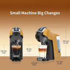 KOTLIE Espresso 5in1 Single Serve Coffee Maker, 19Bar Cappuccino&Latte Maker, Cold&Hot Brewing Coffee Machine for K*cup/NES*presso Original/D*olce G*usto/Ground Coffee/44mm ESE(Yellow)