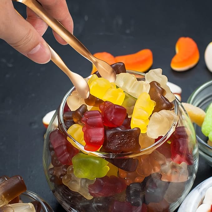 JCREN 12 Pcs Small Serving Tongs, 4" Rose Gold Appetizer Tongs for Parties & Catering, Food-Grade 304 Stainless Steel