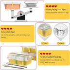 LNYZQUS 30oz Small Foil Pans with Lids 25 Pack, 7” x 5” Individual Baking Tins Deep Leftover Containers,Aluminum To Go Baked Food Containers Large Loaf Cake Pans Take Out Holders-Gold