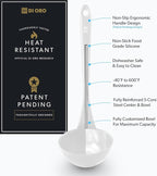 DI ORO Silicone Ladle – Soup Ladle for Cooking & Serving Heat-Resistant - Large Kitchen Soup Ladle Nonstick Cookware Safe - Soup Serving Spoon with Wide Bowl - Silicone Utensil Dishwasher Safe (Stone)