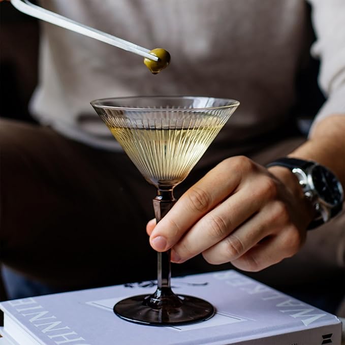 Rituals Martini Glasses Set Cocktail Glass Set Premium Glassware Set, for Bar Martini, Cosmopolitan, Gimlet, Gin, and Cocktails, Fancy Manhattan Glasses, Martini Glasses Set of 2-8oz