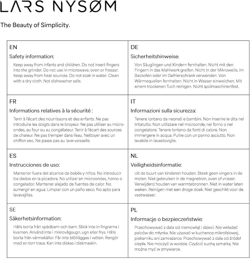 LARS NYSØM Salt and Pepper Grinder Set I Salt and Pepper Mills with Adjustable Ceramic Grinder 2 pieces I Manual Design Spice Mill Set (Peach/Beige)