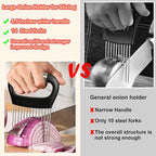 Hendiy Onion Slicer Holder, Large Onion Holder for Slicing Stainless Steel Tomato Cutter Vegetable Slicer Cutter Holder for Potato and Avocados, Eggs, Assistant Tool for Slicing Lemon
