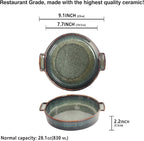 Ceramic Casserole Baking Dish - 28 Ounces Baking Dish for Oven, Lasagna Pans, Oven Safe Durable Bakeware for Kitchen Home Decor, Banquet and Dinner, Round 2 pieces 7.7 x 7.7 Inch