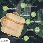 Dtocs Palm Leaf Plates (50) - 10 Inch Square Dinner (25), 7" Dessert (25) | Bamboo Plates Disposable Look Dinnerware Set | Sturdy, Compostable Alternative to Paper, Plastic Party Pack