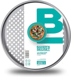 Baker's Secret Pizza Pans for Oven, Aluminized Steel Pizza Baking Pan, 2 Layers Non-stick Coating Easy Release, Dishwasher Safe - The Superb Collection (1x Pizza pan & Crisper set)