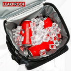 FlowFly Insulated Reusable Lunch Bag Adult Large Lunch Box for Women and Men with Adjustable Shoulder Strap,Front Zipper Pocket and Dual Large Mesh Side Pockets,BlackCamo