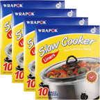 Slow Cooker Liners Kitchen Disposable Cooking Bags BPA Free for Oval or Round Pot, Large Size 13 x 21 Inch, Fits 3 to 8.5 Quarts - 4 Pack (40 Bags Total)