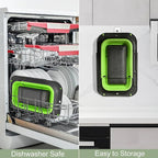 ROTTOGOON 7Qt Collapsible Colander Strainer, Expandable Over the Sink Colander, Adjustable Silicone Kitchen Sink Strainer, Foldable Large Colanders Basket to Wash Vegetable, Fruit, 15" to 19.8", Green