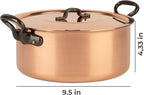 Cuisine Romefort | tinned copper pot with cast iron handles and lid | traditional stockpot made of solid copper | stewpot from France ideal for soups and stews 5 qt