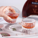 KAMMAK Crystal Whiskey Glasses Set of 2, Old Fashioned Glasses Stemless, 4.66oz Hand Blown White Cocktail Glasses, Engagement Gifts for Couples, Women, Men