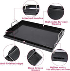 Universal 25" x 16" Nano-Ceramic Nonstick Coating Grill Griddle for Gas Grill, Cast Iron Griddle for Charcoal, Gas Grills, Camping, Flat Top Plate Insert with Grease Groove and Removable Handles