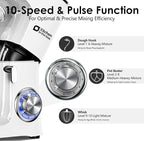 Kitchen in the Box Stand Mixer, 900W 8.5 QT Kitchen Electric Mixer, 10-Speed Large Capacity Tilt-head Food Mixer with Dough Hook, Wire Whip, Flat Beater & Splash Guard (White)