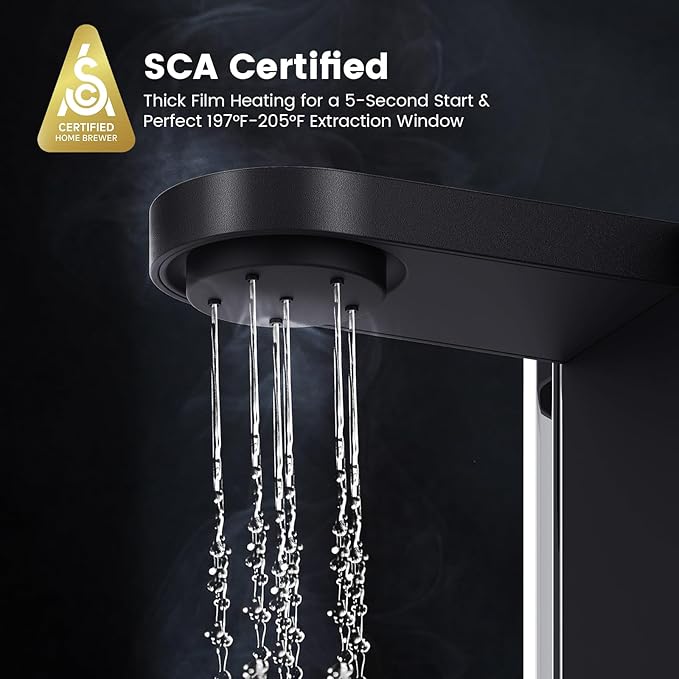 Kismile Premium 8-Cup Coffee Maker with Hot & ice brew, Removable Water Tank Coffee Machine, Drip Coffee Maker,Rapid Heating System for seconds Brewing,Red