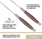 Trudeau Laguiole Steak Knives Set of 6 – Premium Stainless Steel Serrated Blades with Pakkawood Handles – Dishwasher Safe Steak Knife Set for Dinner, BBQ, or Gifting – Rustic Elegant Design