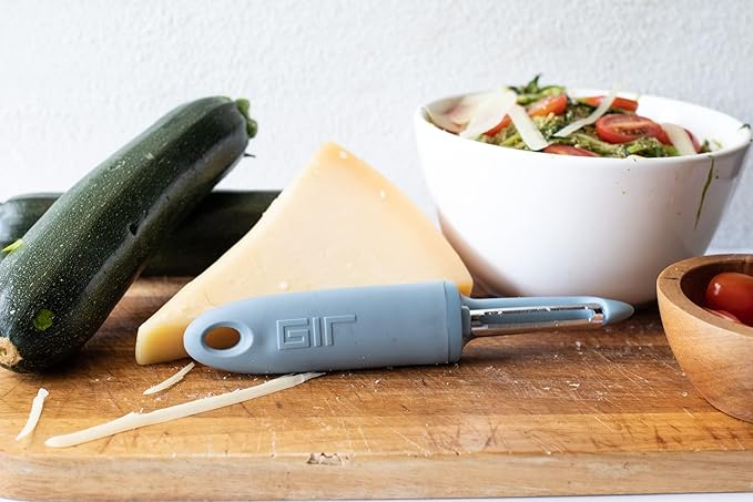 GIR: Get It Right Stainless Steel Swivel Potato & Vegetable Peeler - I-Shaped Red Ergonomic Handle - Swivel Blade for Fruit & Carrot Peeling & Cheese Shavings