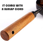 Coffee Scoop For Ground Coffee 2 Tablespoon,Coffee Beans And Tea,304 Stainless Steel Coffee Spoon With Nature Walnut wood Handle,Ink Black (With A Burlap Cord &Thickened Storage Bag)