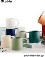 T-WARE 16 Oz Coffee Mugs, Matte White Speckled Mug Set of 4, Ceramic Mugs Coffee, Solid Color Coffee Cups Ceramic