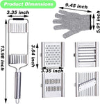 Suuker 4 in 1 Vegetable Cutter with Cheese Grater, Carrot Grater, Cabbage Shredder, Cucumber Slicer - Stainless Steel Mandoline Slicer for Kitchen