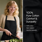 Unisex Apron with Pockets for Cooking, Salon & Art - 100% Cotton Adult Kitchen, Chef, Stylist Apron