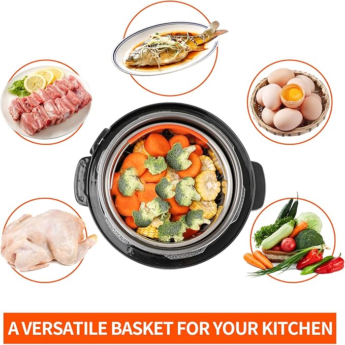 Steamer Basket for Instant Pot, Stainless Steel Vegetable Steamer Basket Insert for Pots