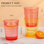 BPA-Free Plastic Tumblers 8 Pack (8x16oz) | Reusable Dishwasher Safe | Stackable Shatterproof Cups | Plastic Drinkware & Drinking Tumblers for Restaurant, Home, Party