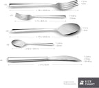 Karaca Tivoli 60 Pieces Cutlery Set for 12 Person - Forks, Spoon, Knives Silverware Sets - Modern Silver Flatware - Stainless Steel Kitchen Utensils Tableware Set - Dishwasher Safe