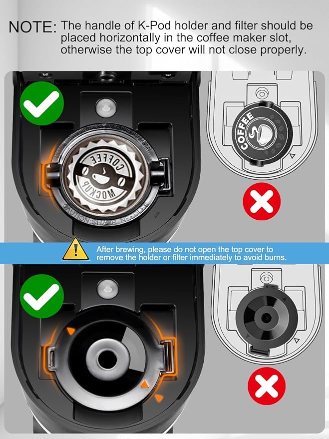 Single Serve Coffee Maker for K-Cup and Ground Coffee, Fast Brew, 6-12 oz Brew Sizes One Cup Coffee Machine Fits 5.5" Mugs, One-Button Small Coffee Maker with Descaling Reminder,Black