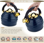 Tea Kettle for Stove Top Whistling Teapot, 3.2Q Tea Pot Stainless Steel Teakettle with Heat Proof Ergonomic Handle