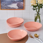 Stone Lain Delilah 8-inch Bowl 6-Piece Dish Set, Porcelain, Peach