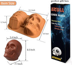 JETKONG Large Skull Cake Pan Haunted Skull Baking Cake Mold for Halloween and Birthday Party (Brown)