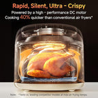 SIMPLUS Air Fryer 7 QT with Easy-View Window, Large Capacity Airfryer for Family, 400°F Rapid Air Crispy Technology, Touch Controls with 10 Presets, Nonstick & Dishwasher Safe Basket - Cream White