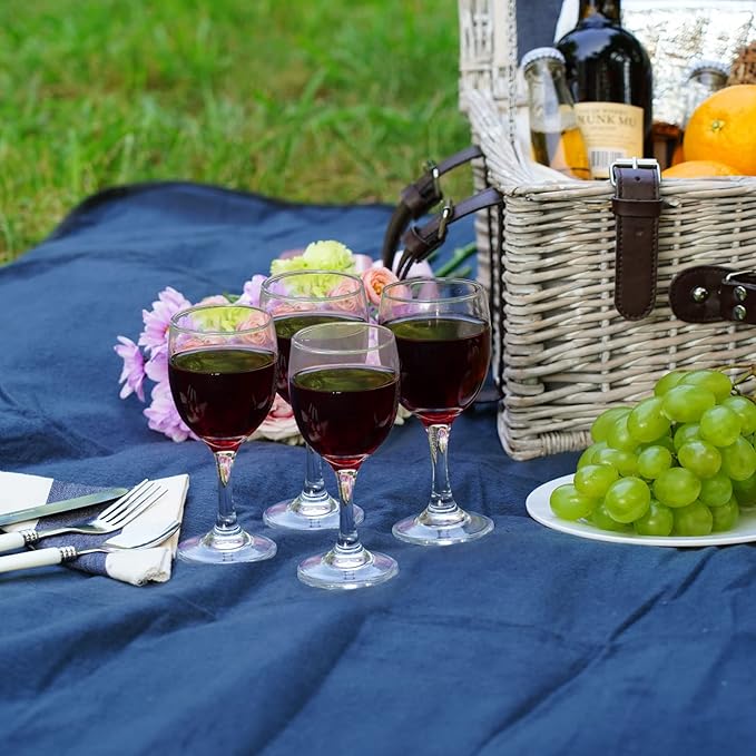 Picnic Basket Sets for 4 Persons with Insulation Layer,Waterproof Picnic Blanket, Tableware for Family,Party,Outdoor Living,Camping