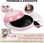 Bread Oven for Sourdough (5.5 QT), Joyfair Enamaled Cast Iron Bread Dutch Oven with Lid, Sourdough Bread Baking Pan with Heavy Duty Dual Handles, Non-Stick & Even Cooking, Oven-safe up to 500°F, Pink