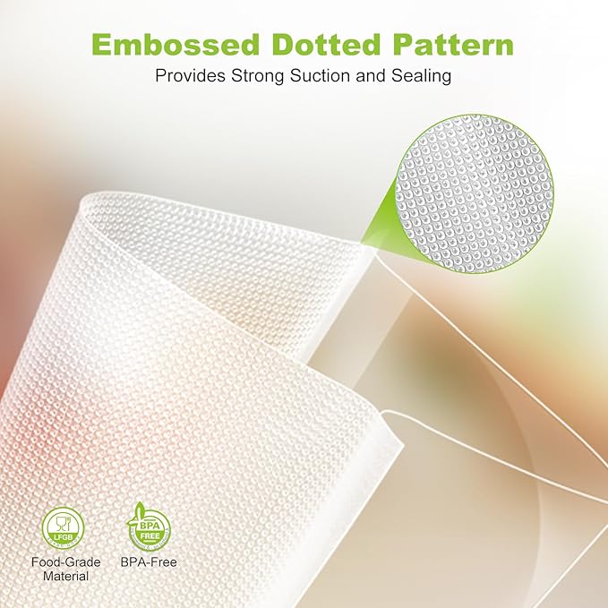 [2025 New] Bonsenkitchen 8” x 150’ Vacuum Sealer Bags Rolls with Cutter for Food Storage, Commercial Grade, BPA Free, Great for Meal Prep and Sous Vide Cooking