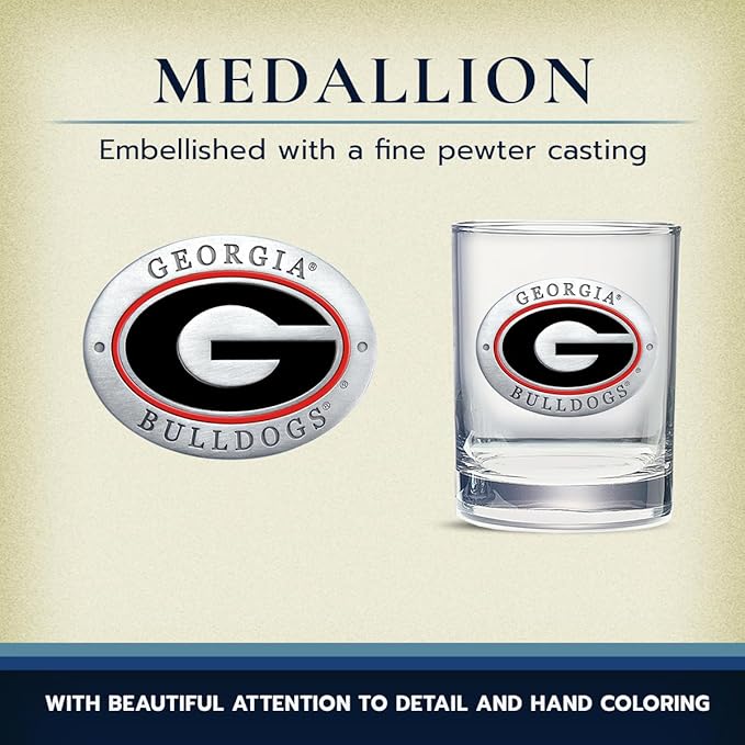 Heritage Pewter Georgia Double Old Fashion | Double Rocks Glass 14 OZ for Liquor | Expertly Crafted Pewter Glass