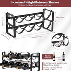 Stackable Wine Rack Countertop, Sturdy Wine Bottle Holder Freestanding for Cabinet, 2 Tier Small Tabletop Wine Holder Stand for Pantry Bar, Wire Wine Bottle Rack Metal Wine Storage Organizers