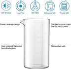 Standard Universal Design 34 oz French Press Replacement Glass Beaker, Fits Most Brands French Press Coffee Makers (1Quart / 1000ml / 5-6 Cup) Coffee Press Borosilicate Glass Bottle