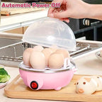 Chicken Egg Cooker Make Up to 7 Large Boiled Eggs Anti Dry Burning Automatic Power Off Egg Poacher with Heating Plate for Hard, Soft & Poached Eggs()