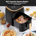 Panana Air Fryer, 8QT Large Capacity Air Fryer, Oilless Healty Cooker Airfryer Oven with 8 Presets, 1500W Air Fryers for Quick Meal, Home Use
